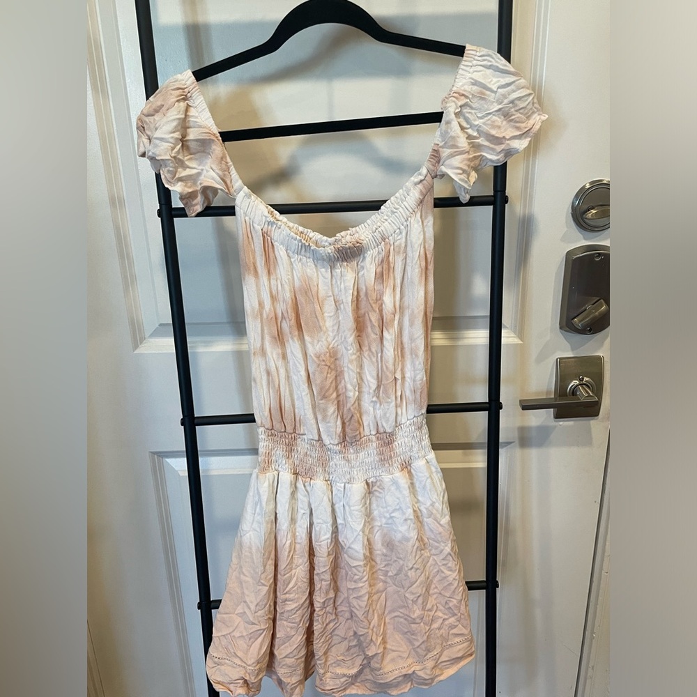 Ocean drive mini sun dress size small pink and white tie die